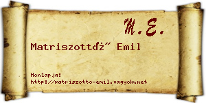 Matriszottó Emil névjegykártya
